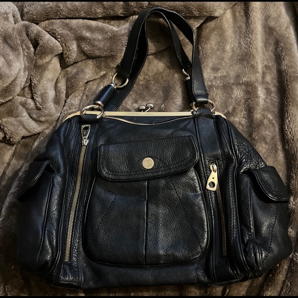 Celine Leather 'Clandestine' Framed Black Satchel Handbag - Picture 1 of 10